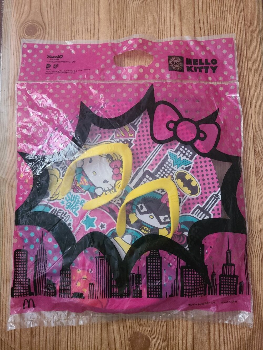 Hello Kitty X DC Comics 2016 McDonalds Taiwan Womens 37 flip flops (NEW)